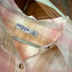 Arizona Jean Co Pink Plaid Shirt